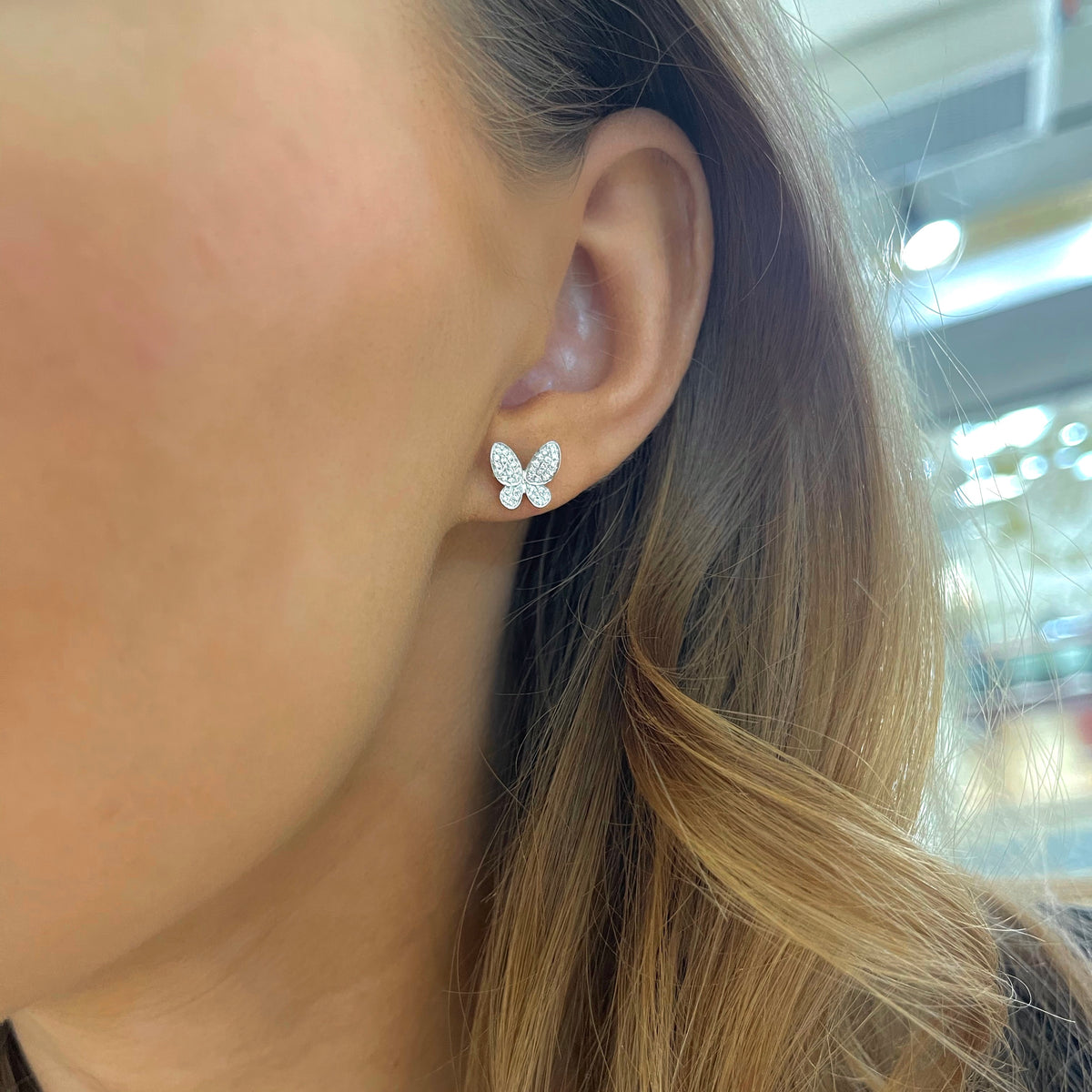 Paloma Butterfly Diamond Stud Earrings