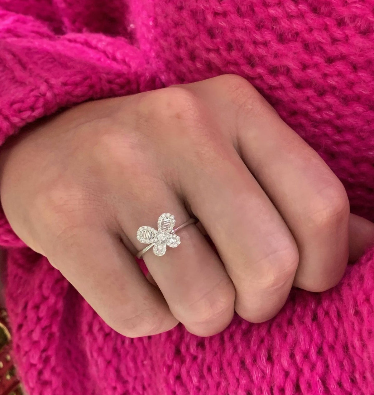 colour Blossom BB Between the finger ring, Pink gold and White