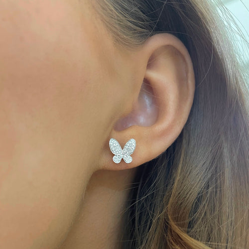 Paloma Butterfly Diamond Stud Earrings