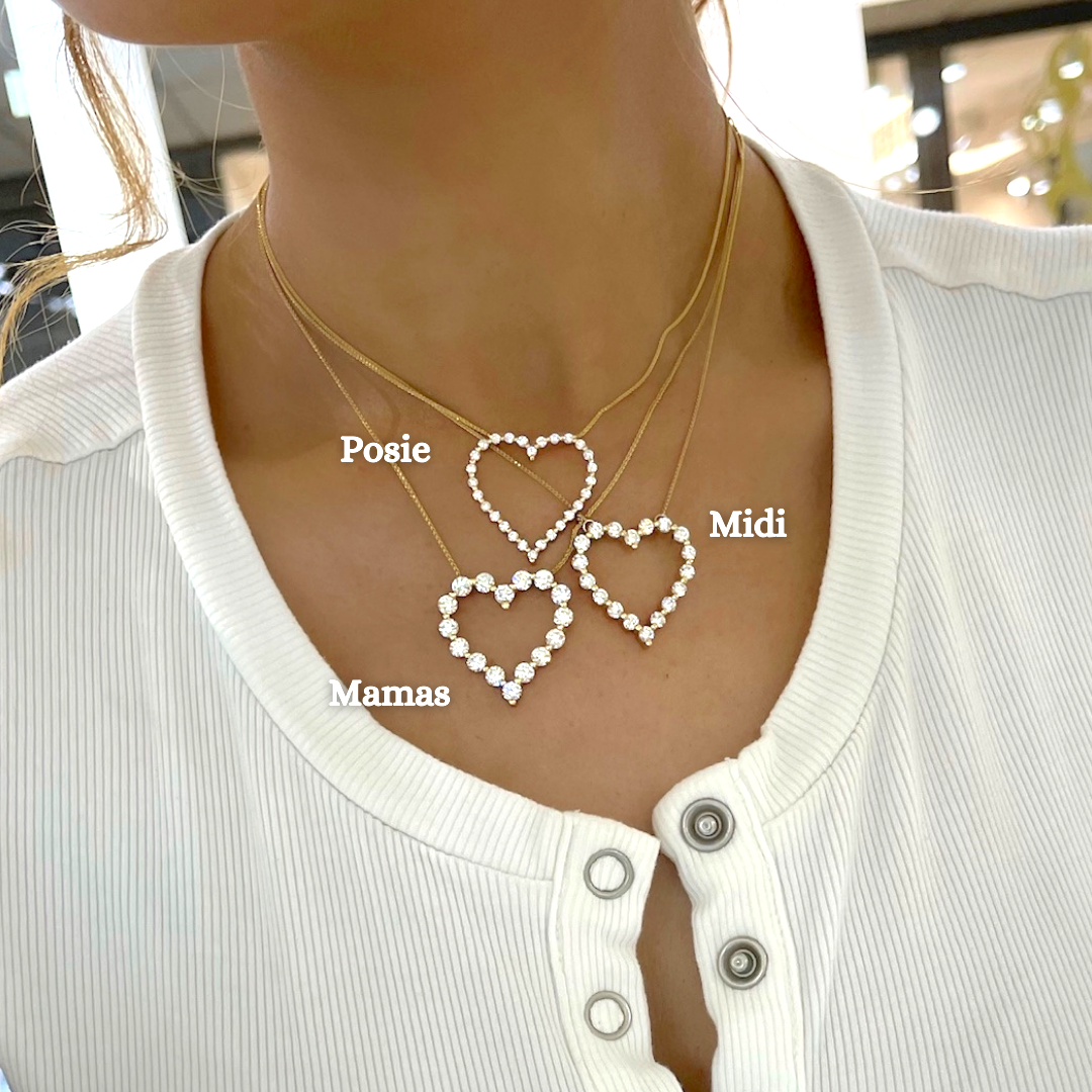 Mama's Charlie Cloud® Floating Diamond Heart Necklace 3.84 ctw