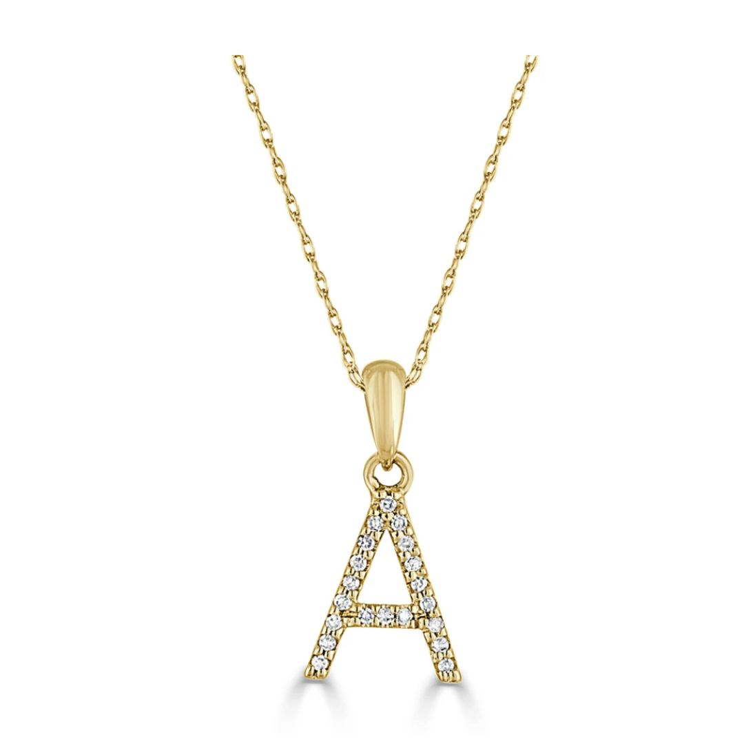 Dainty Diamond Initial Necklace