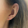Dede Diamond Dot Stud Earrings ON MODEL