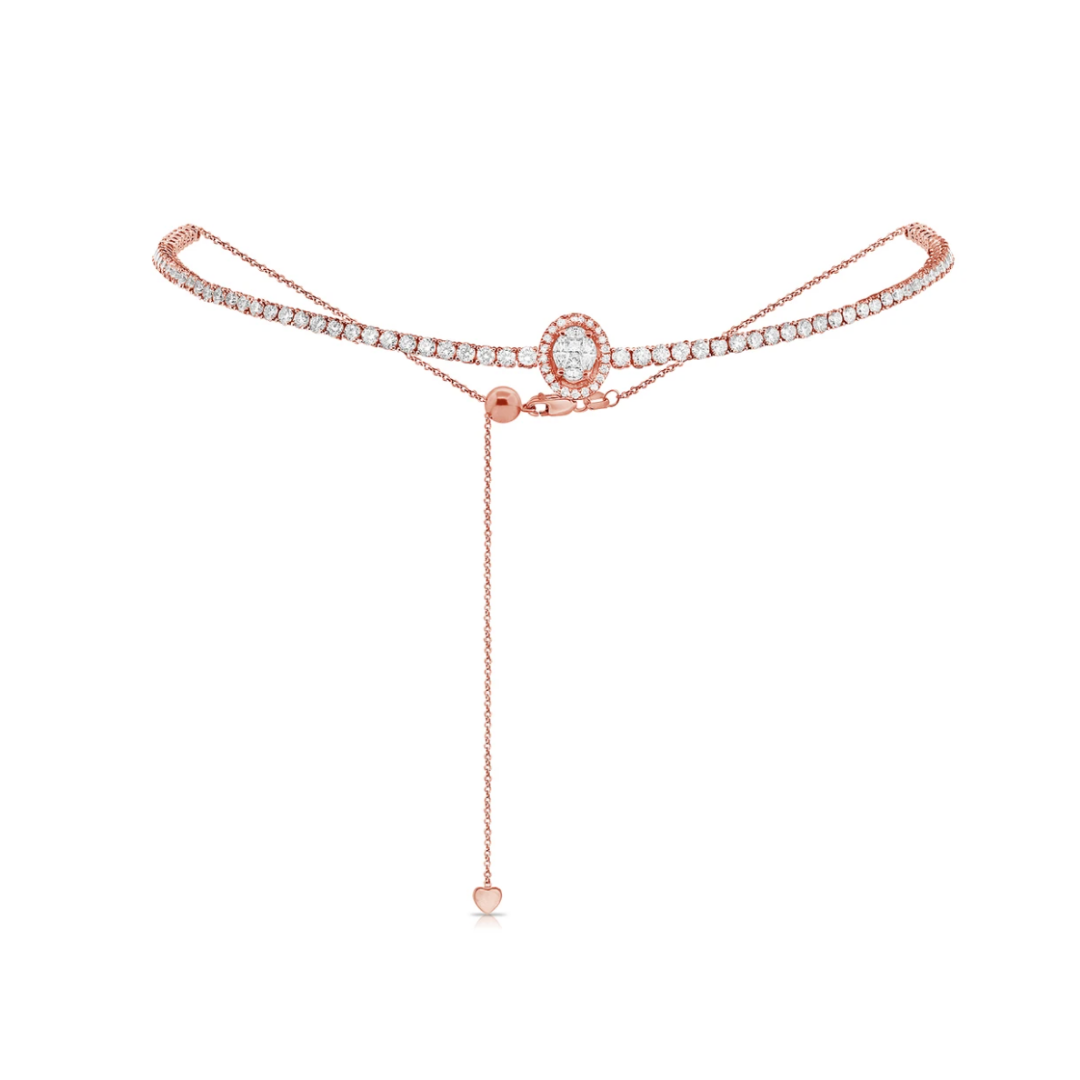Marquise Cluster Diamond Adjustable Choker Necklace