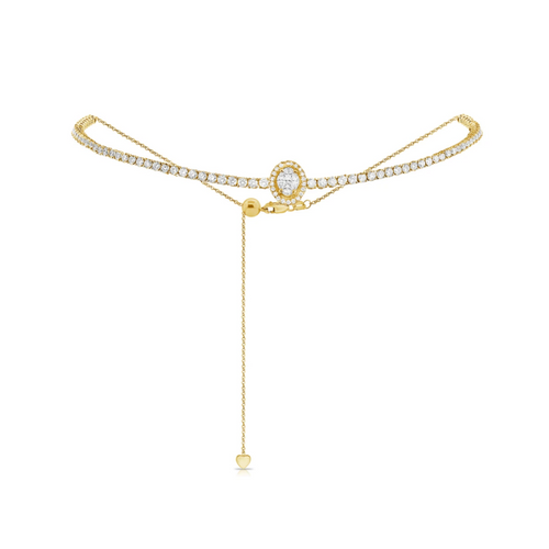 Marquise Cluster Diamond Adjustable Choker Necklace