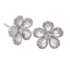 Cleo Diamond Flower Stud Earrings Front