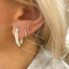 Allegra Pave Diamond Hoop Earrings 1.89 ctw + dede Dot Studs + Nikki Huggies