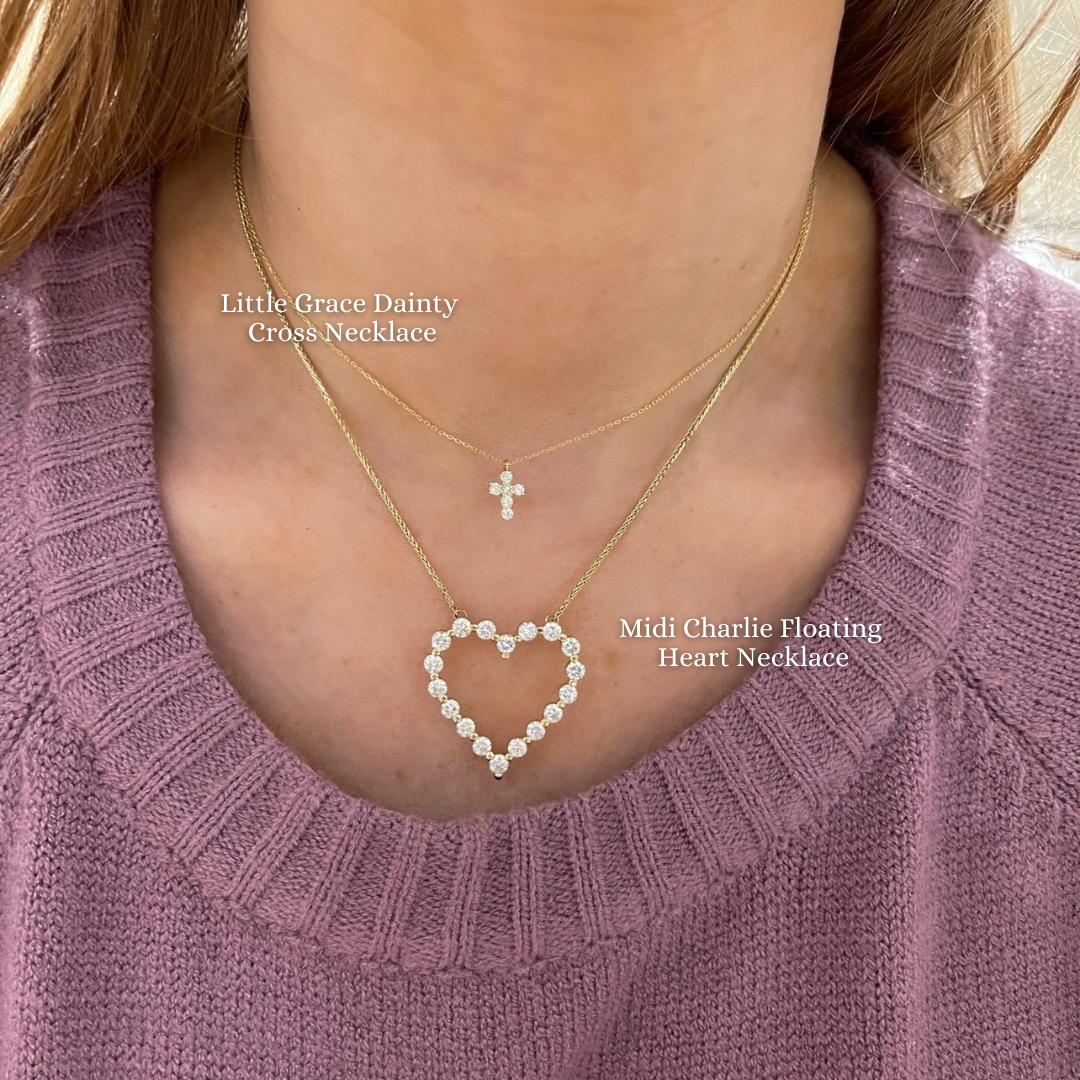 Little Grace Dainty Diamond Cross Necklace