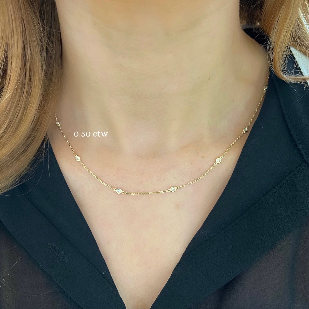 Diamond By the yard Two Drop Lariat Necklace – NicoleHD Jewelry