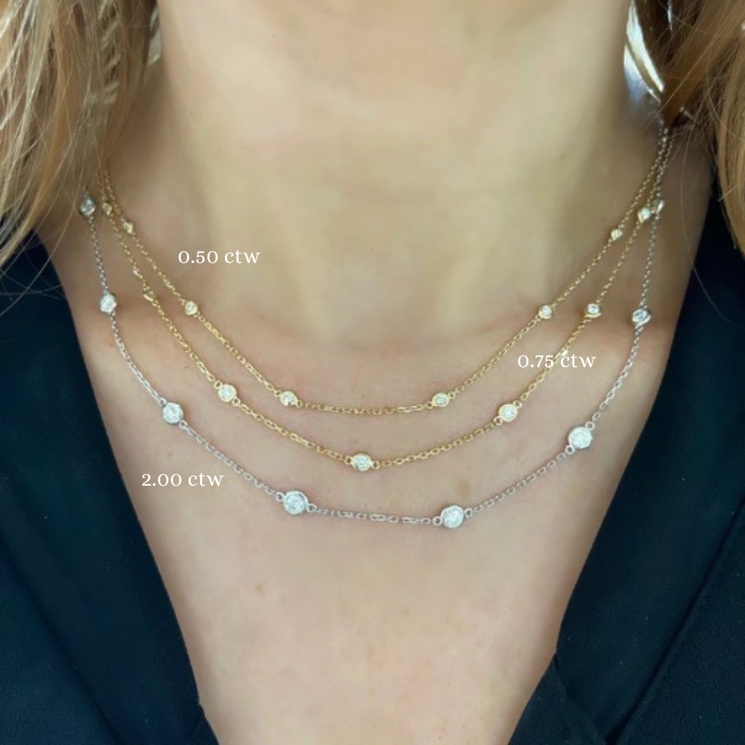 Diamond by the yard necklace gold discount