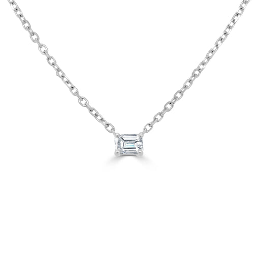 Easton Emerald Cut Dainty Diamond Necklace