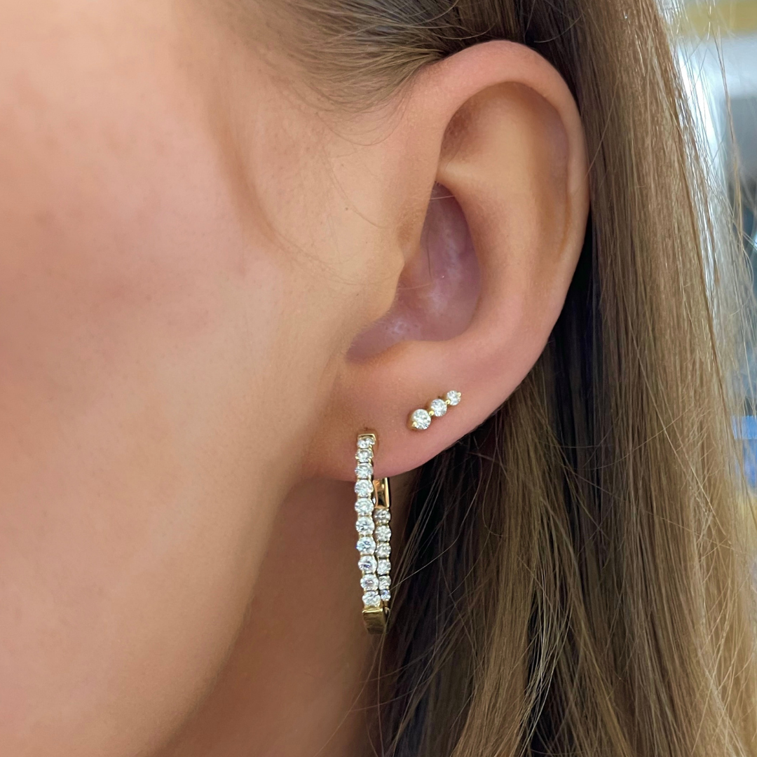 Eleanor Diamond Oval Hoop Earrings 1.05 ctw
