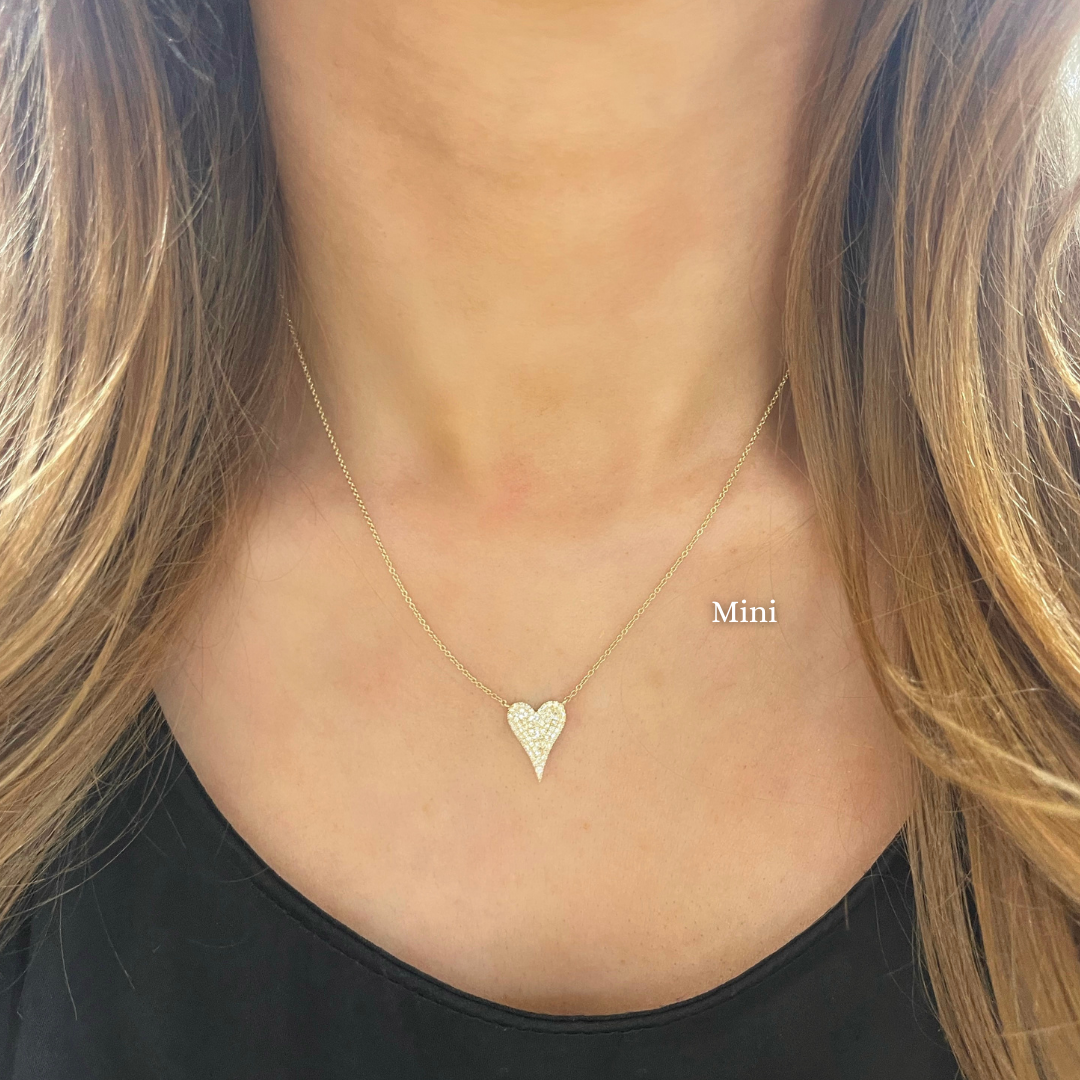 Electric Love Pave Diamond Heart Necklace