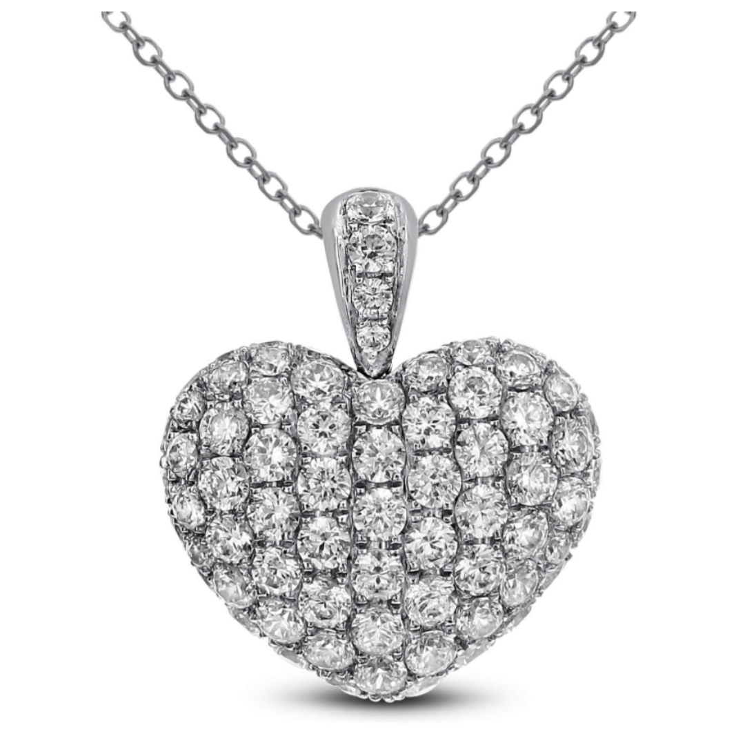 Eryn Pave Diamond Puff Heart Necklace – RW Fine Jewelry