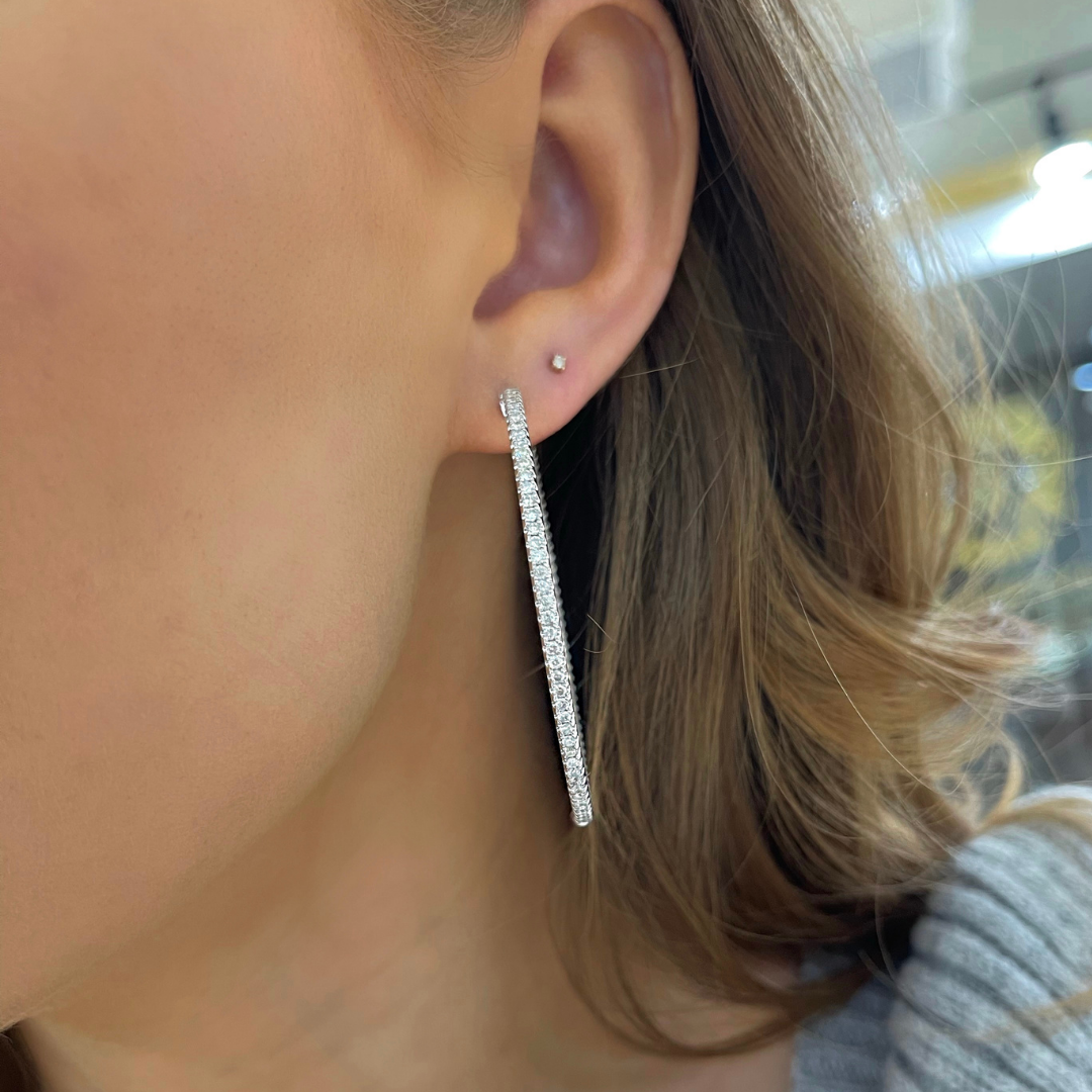 Florence Double Sided Diamond Hoop Earrings 2.05 ctw