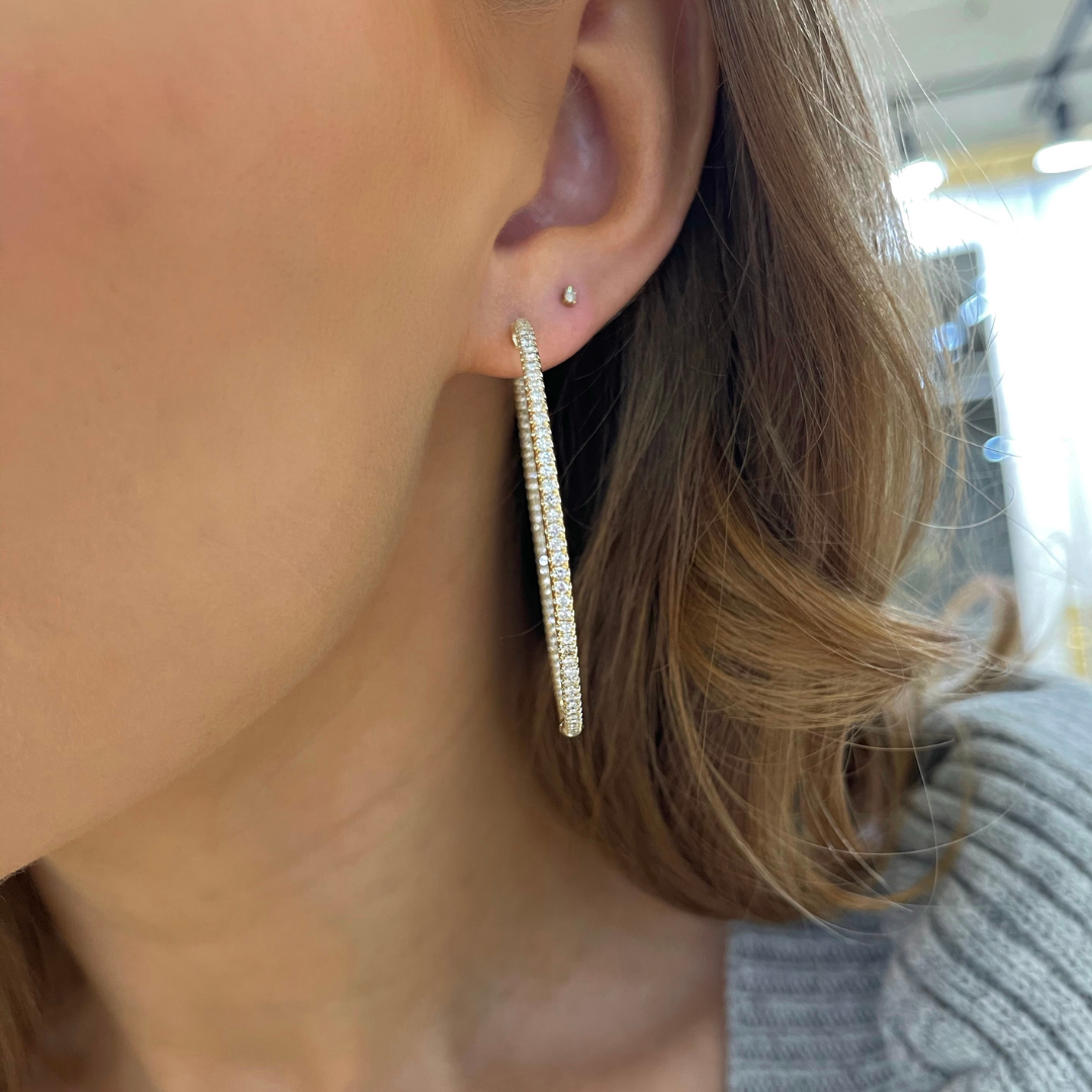 Double sided sales long earrings