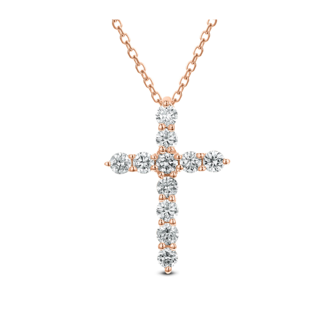 Rose gold hot sale cross with diamonds