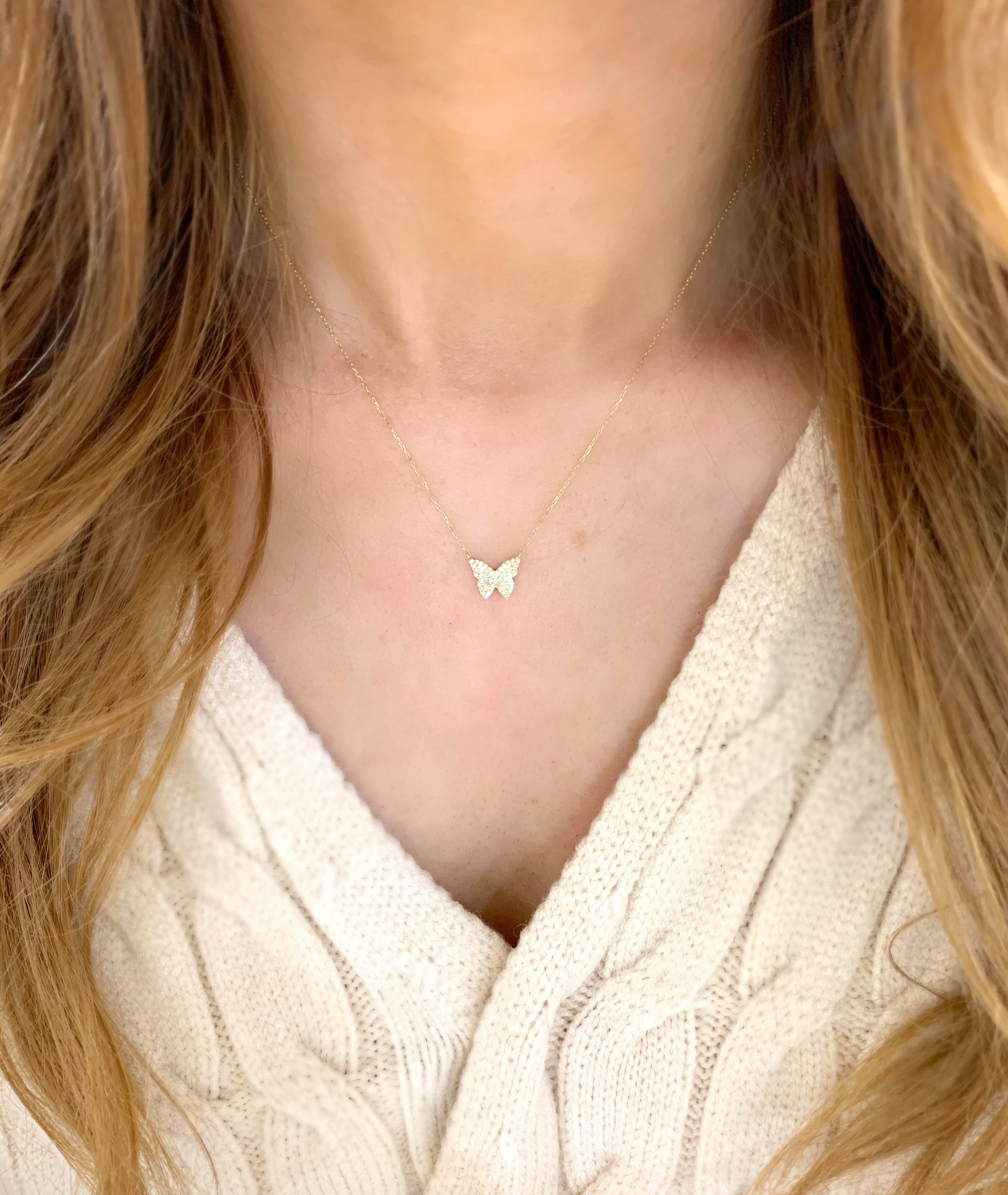 Ombre Semi Precious and Diamond Butterfly Necklace – Milestones by Ashleigh  Bergman