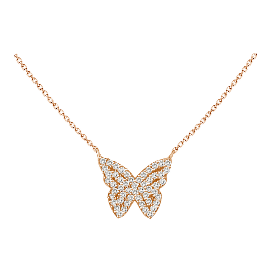 Give Me Butterflies Dainty Diamond Butterfly Necklace
