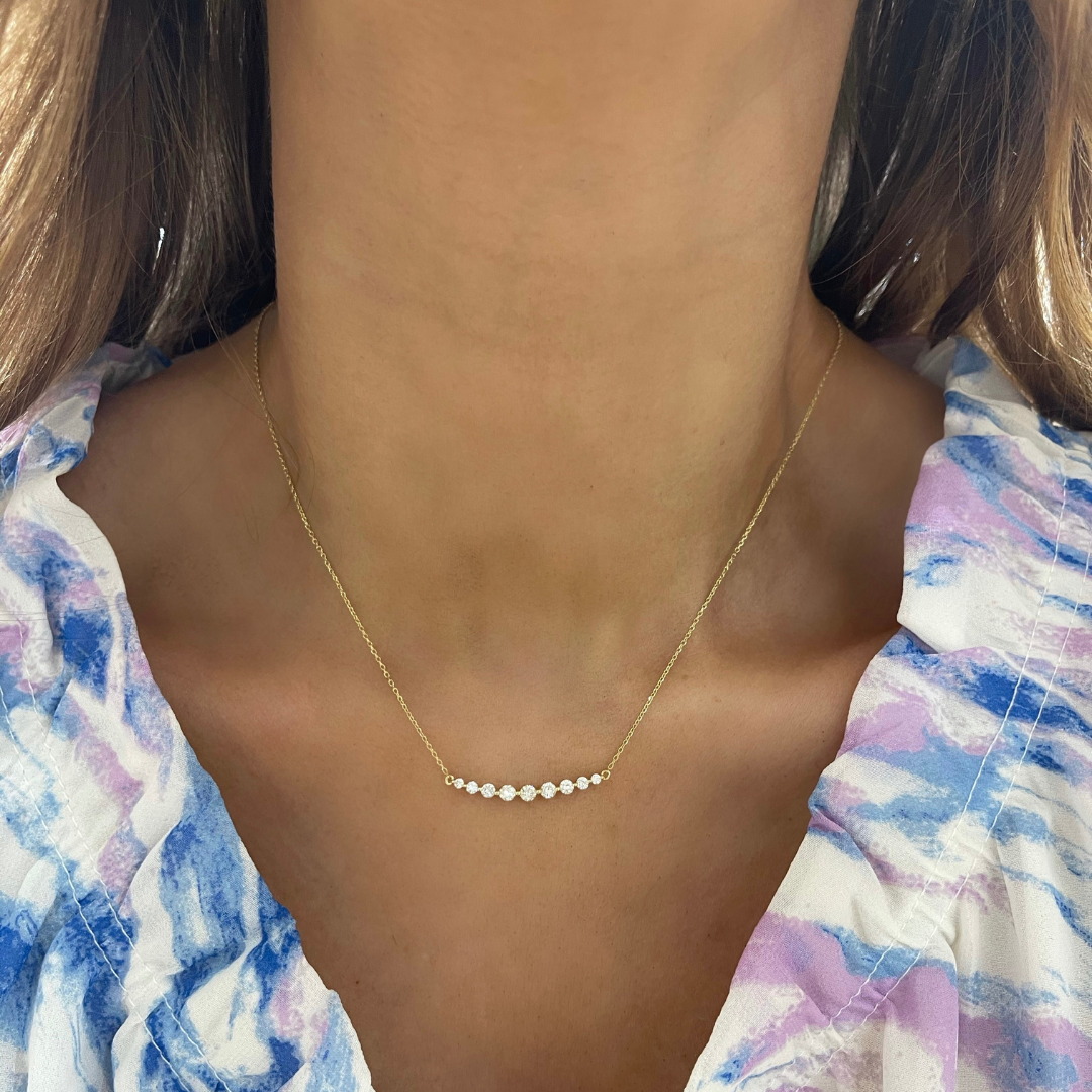 Gwen Tapered Diamond Bar Necklace