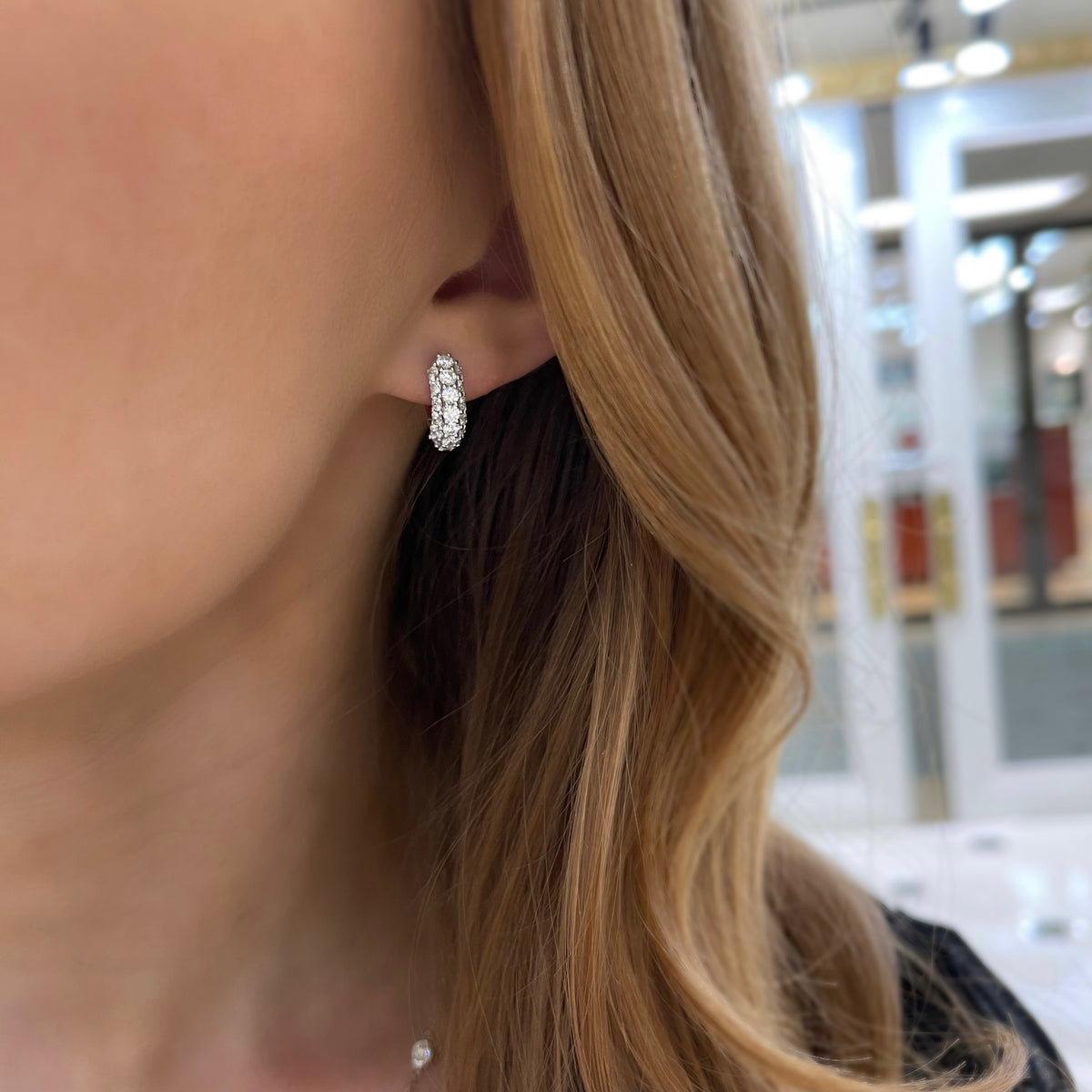 Kennedy Pave Diamond Huggie Earrings