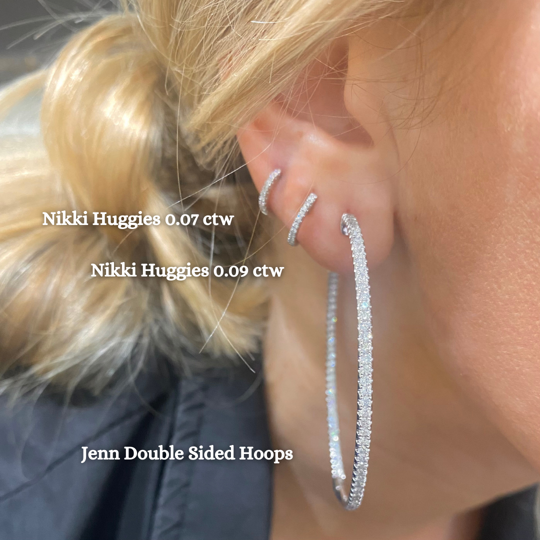 Jenn Double Sided Diamond Hoop Earrings 2.89 ctw