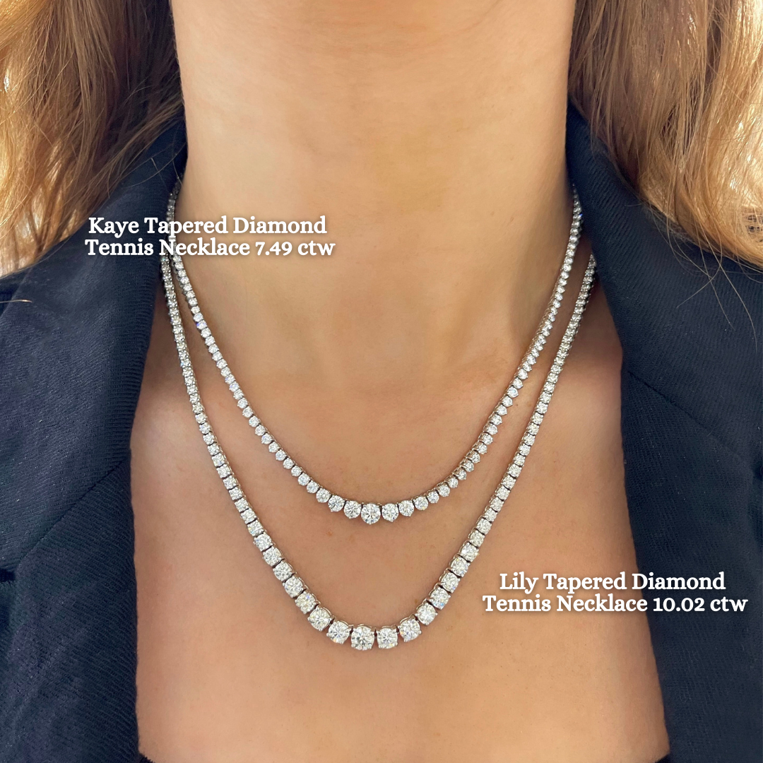 Lily Tapered Diamond Tennis Necklace 10.02 ctw RW Fine Jewelry