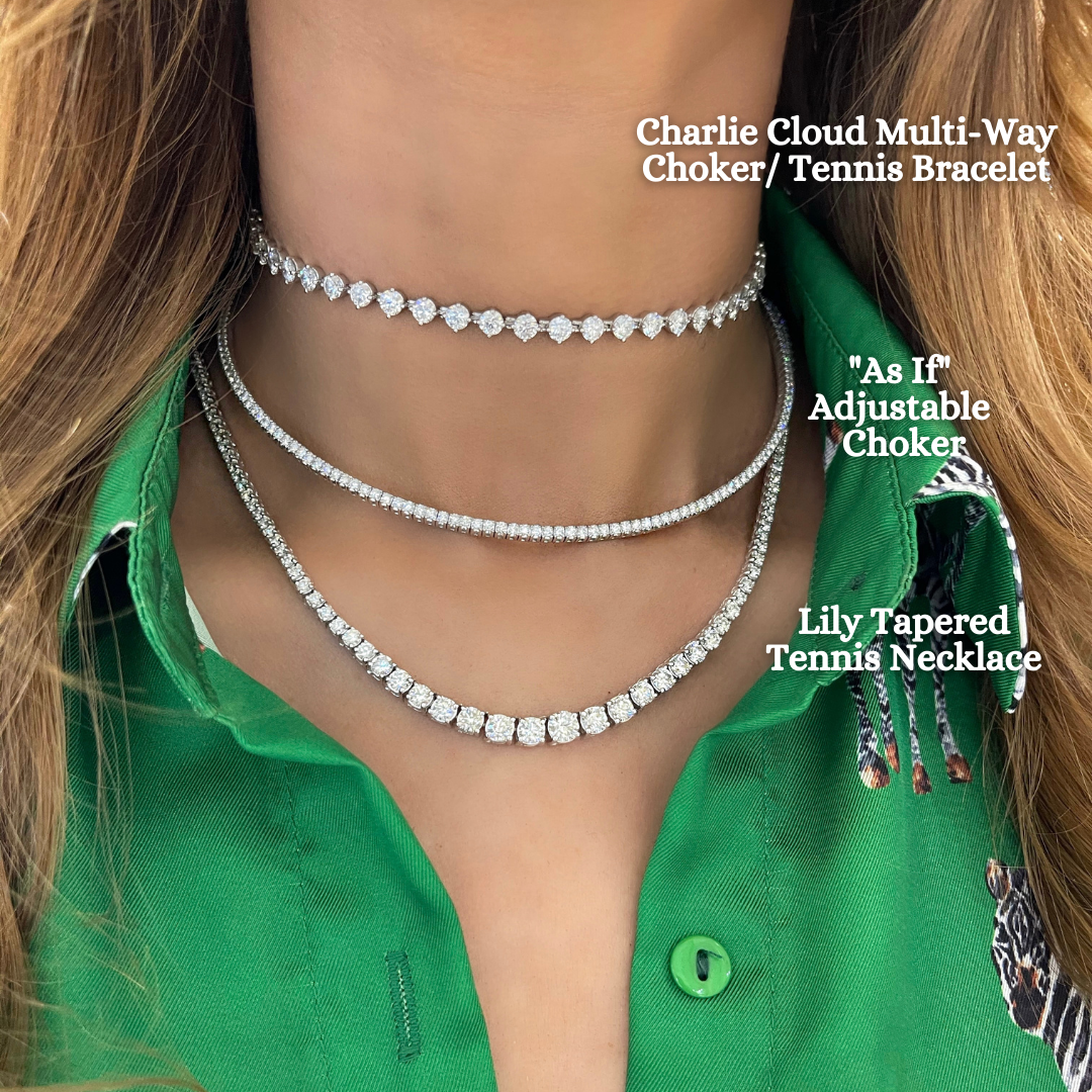 Little Posie Charlie Cloud Floating Diamond Heart Bracelet 0.56 ctw 14K White Gold