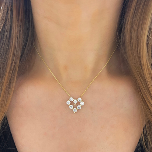 Little Mamas Charlie Cloud® Floating Diamond Heart Necklace 1.92 ctw