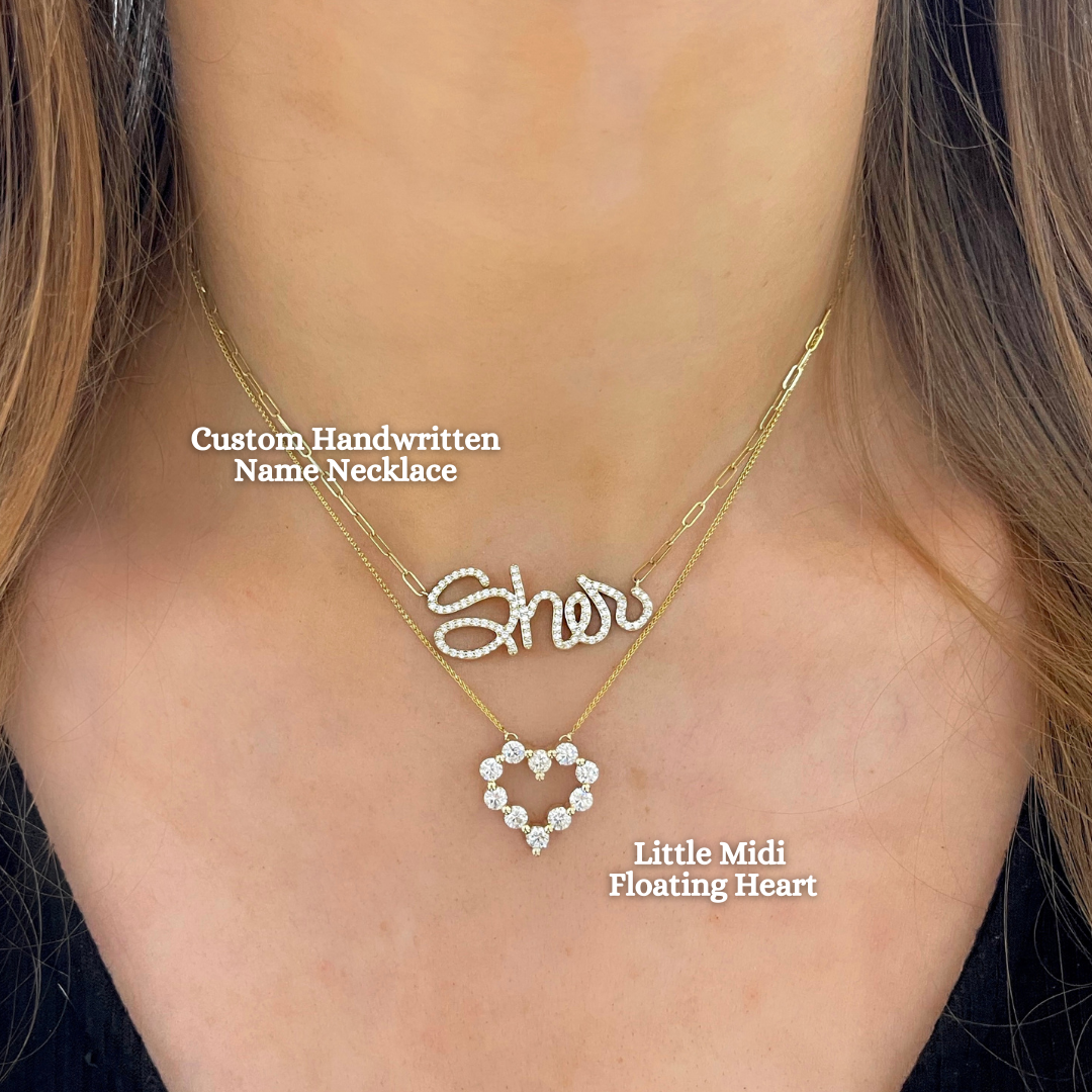 Little Midi Charlie Cloud Floating Diamond Heart Necklace 1.20