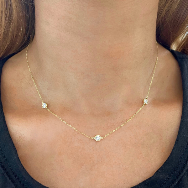 Elsa Peretti™ Diamonds by the Yard™ necklace in 18k gold. | Tiffany & Co.  Singapore