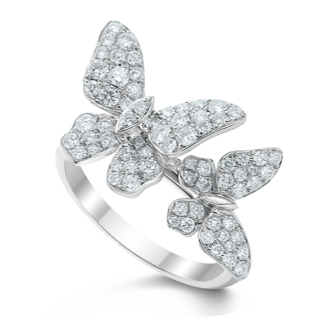 Margeurite Double Butterfly Pave Diamond Ring – RW Fine Jewelry