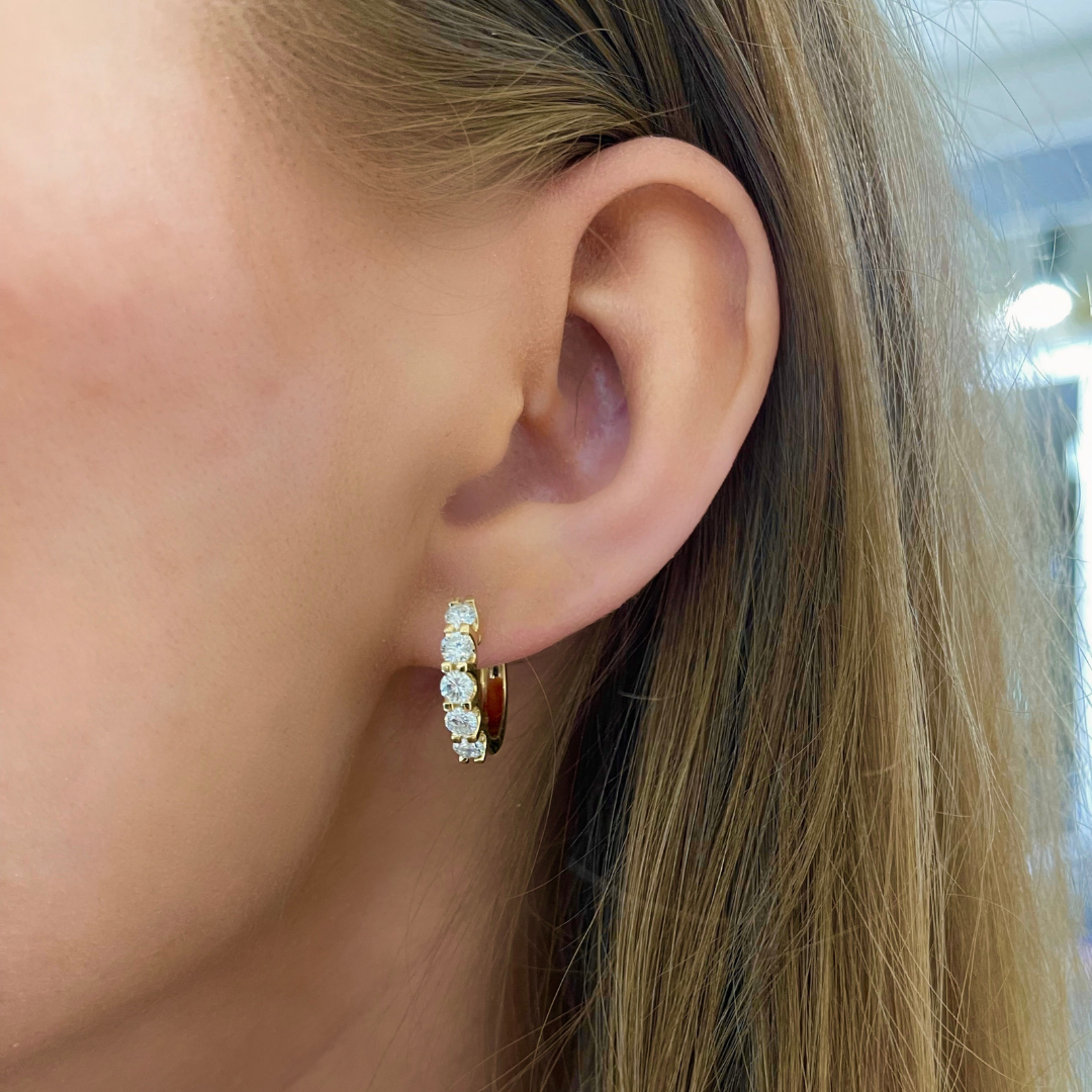 Georgie Diamond Huggie Earrings 1.25 ctw