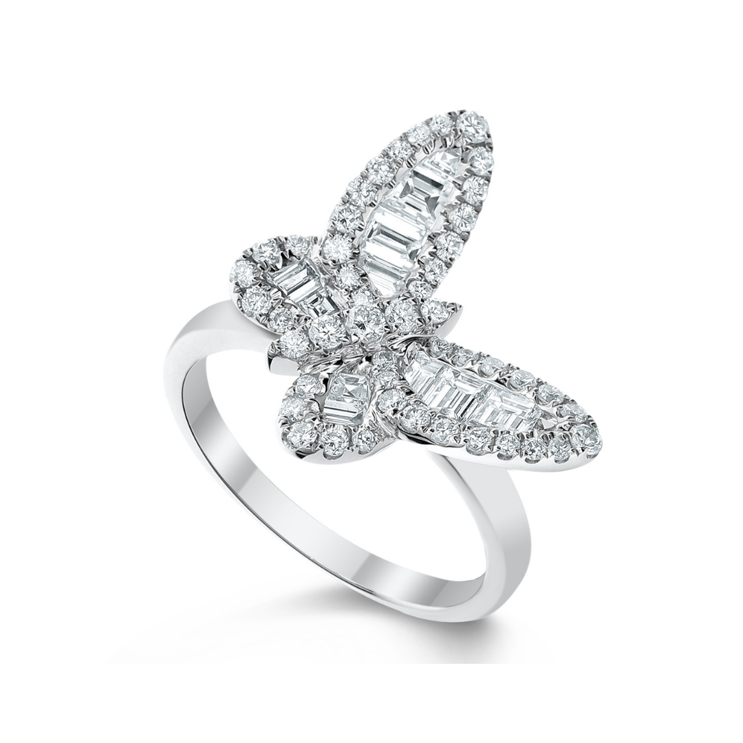 Mini Ophelia Single Baguette Butterfly Ring