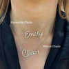 Custom Handwritten Diamond Name Necklace "Emily" and "Chelsi"