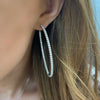 Natalia Double Sided Diamond Oval Hoop Earrings 4.09 ctw White Gold