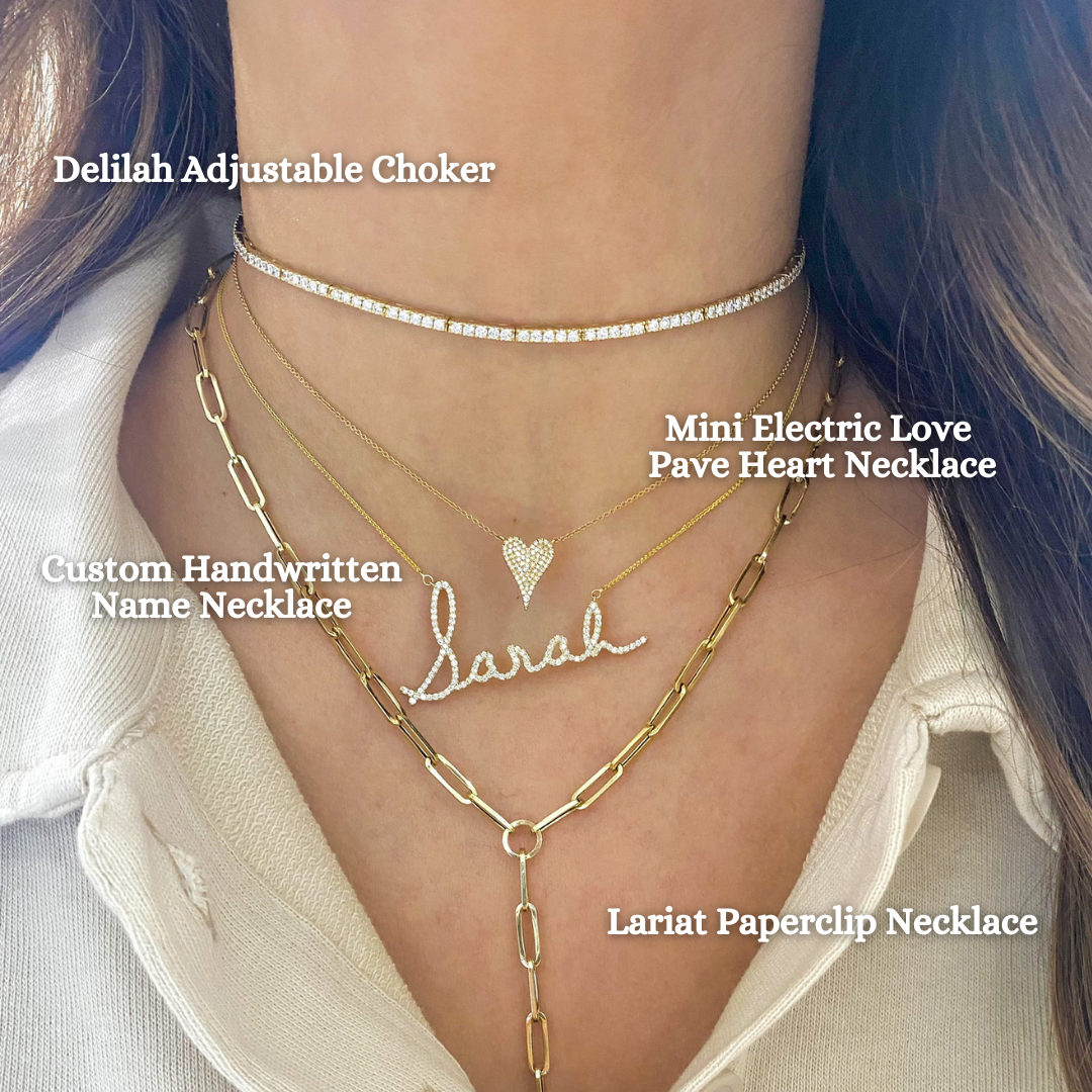 Electric Love Pave Diamond Heart Necklace