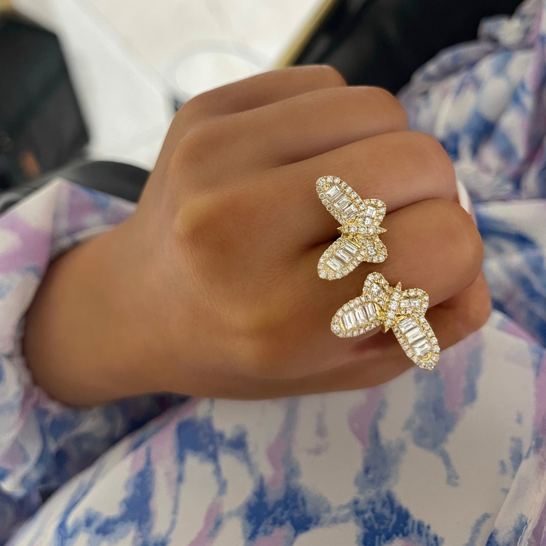 Ophelia Baguette Butterfly Ring