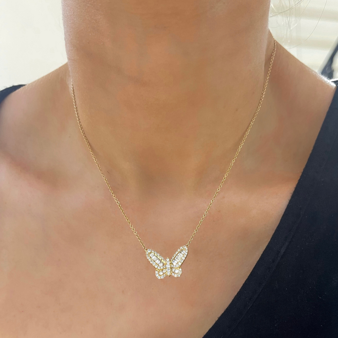 Ophelia Baguette Butterfly Necklace