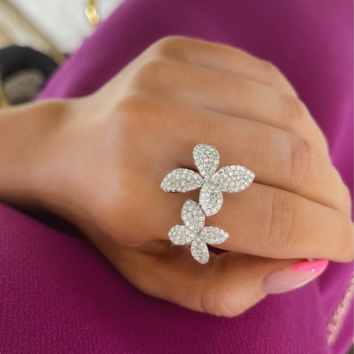 Octavia Pave Diamond Orchid Ring