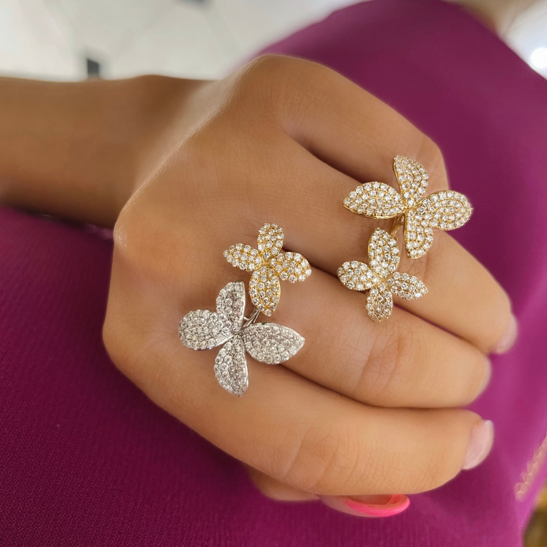Octavia Pave Diamond Orchid Ring