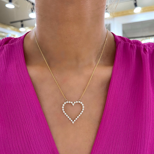 Posie Charlie Cloud® Floating Diamond Heart Necklace 1.00 ctw