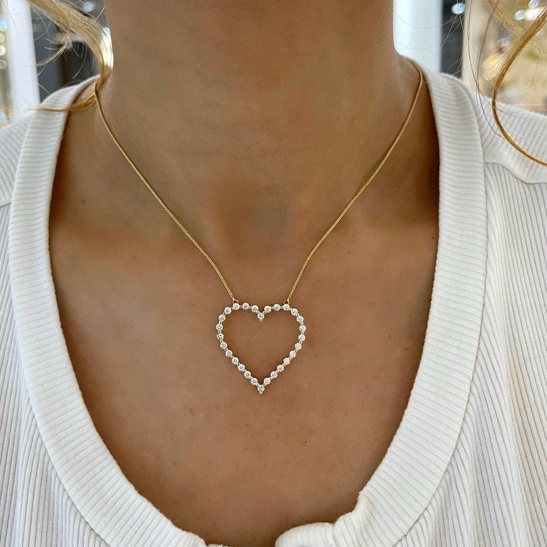 Posie Charlie Cloud® Floating Diamond Heart Necklace 1.00 ctw