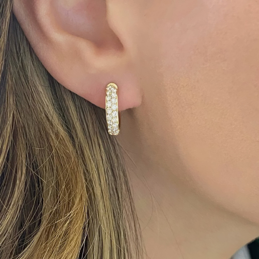 Quinn Pave Diamond Huggie Earrings