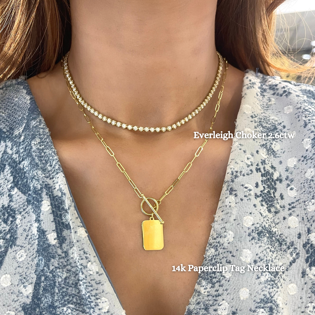 14k Paperclip Tag Toggle Necklace – RWFJ