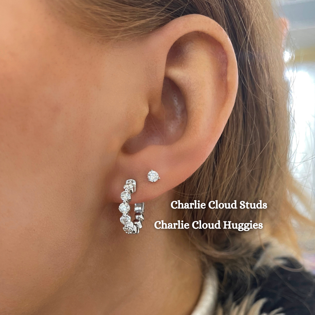 Charlie Cloud® Diamond Huggie Earrings 1.06 ctw