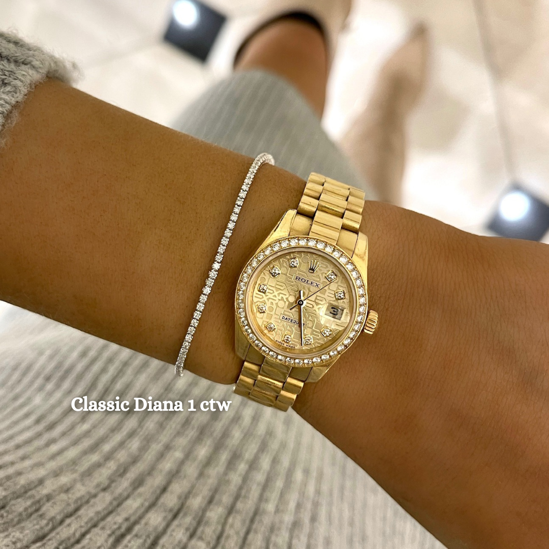 Tennis bracelet with rolex deals