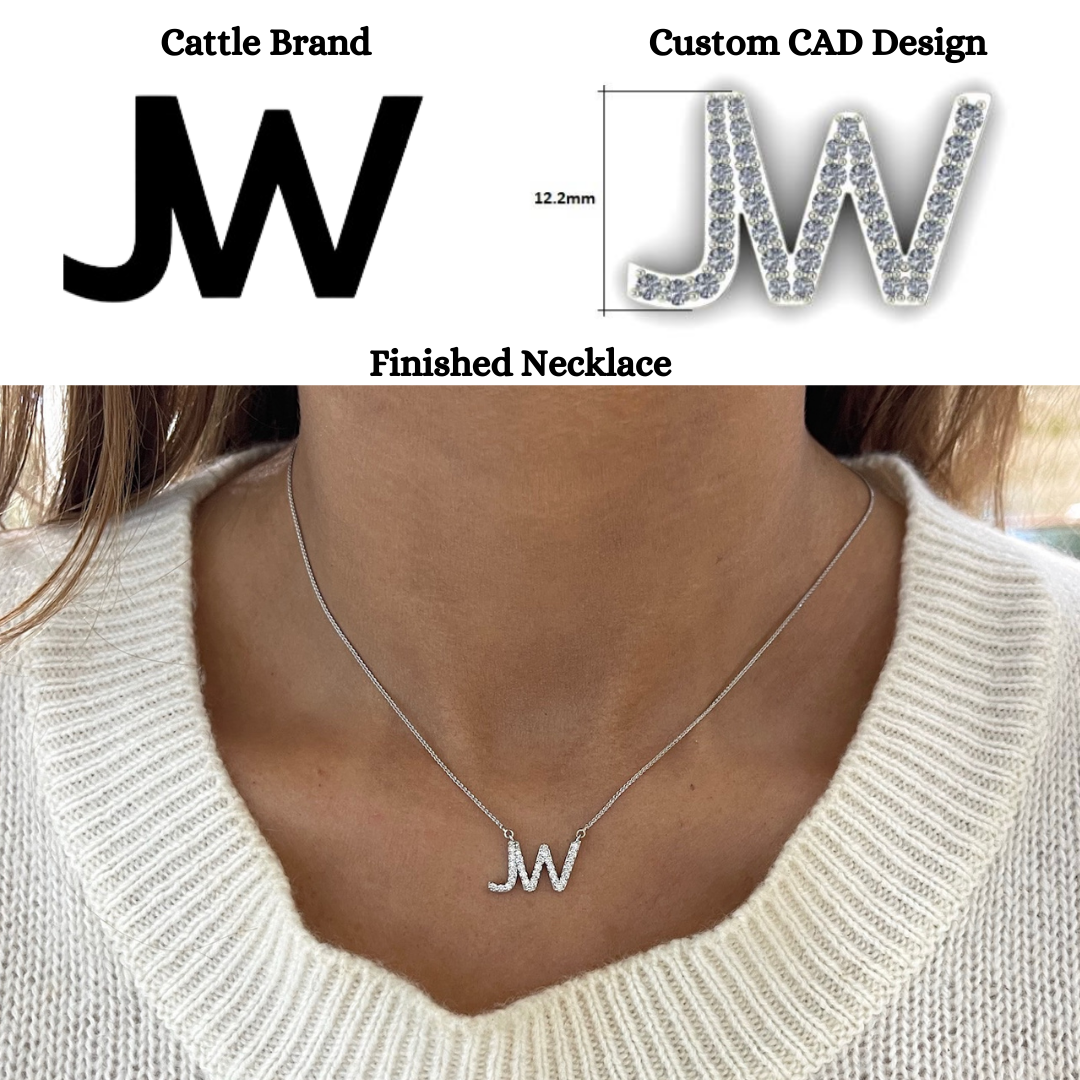 Custom Cattle Brand Diamond Necklace DESIGN DEPOSIT ONLY