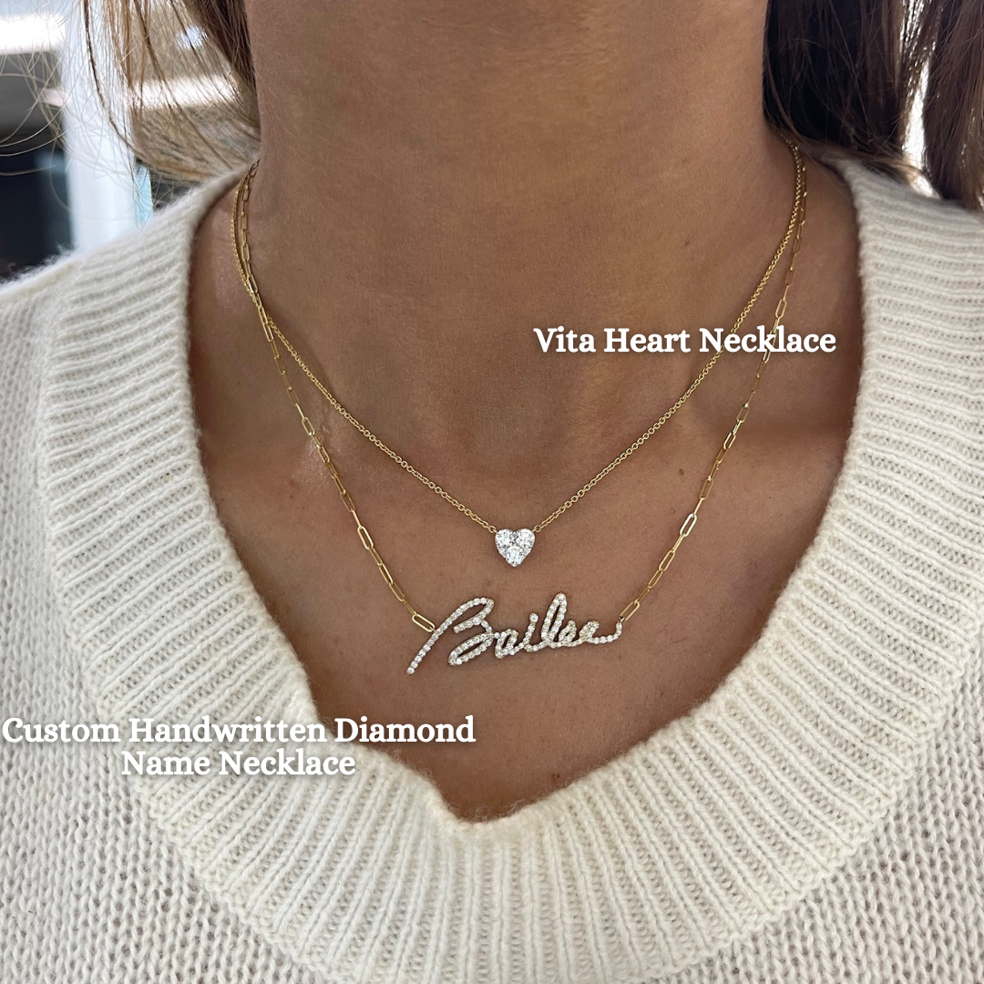 Custom Handwritten Diamond Name Necklace RW Fine Jewelry