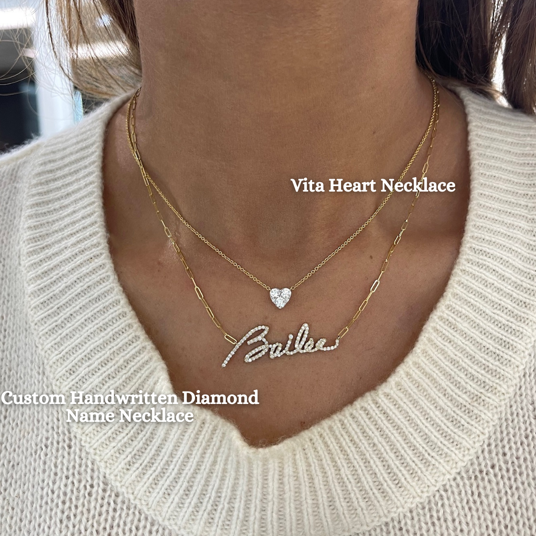 Custom Handwritten Diamond Name Necklace