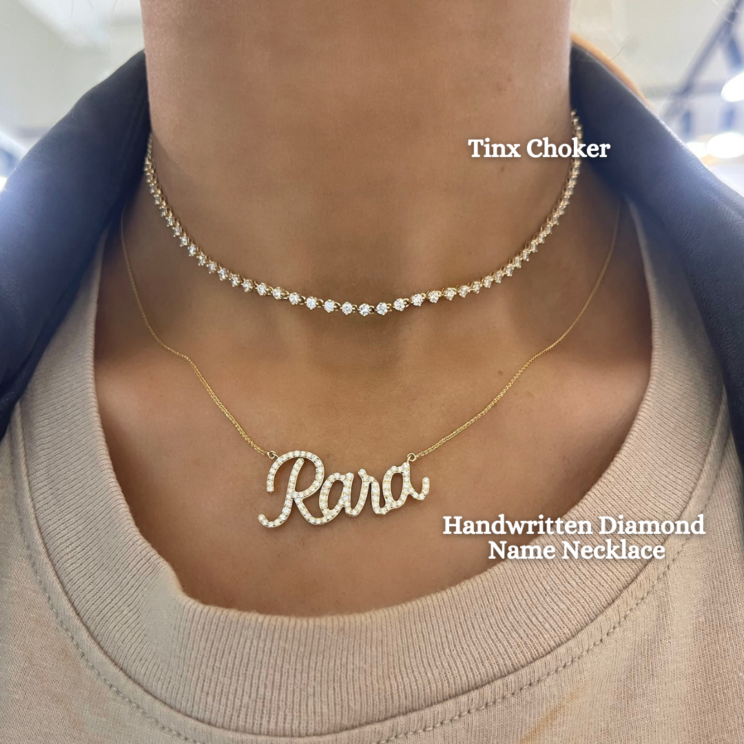 Hand Writing - Horizontal Bar Necklace - Tora Grace